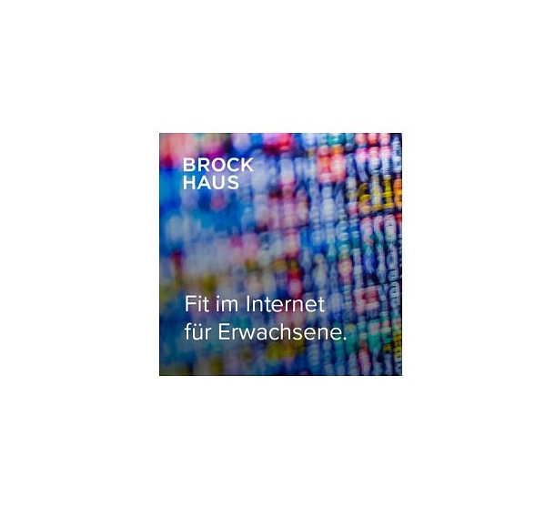 Zu sehen ist ein Schriftzug mit dem Titel des Onlinekurses vor einem Hintergrund mit unscharf dargestellten bunten Codes als Symbol für das Internet.&nbsp;&copy;&nbsp;Brockhaus